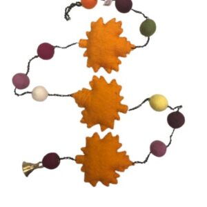 Handmade felt sun garland with colorful wool beads wall decoration