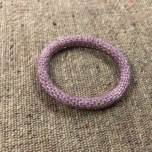 handmade lavender light purple beaded bracelet seed bead minimal bangle